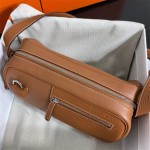 Private custom-made pure hand-sewn NouveauBoby shoulder bag, togo leather messenger bag, camera bag